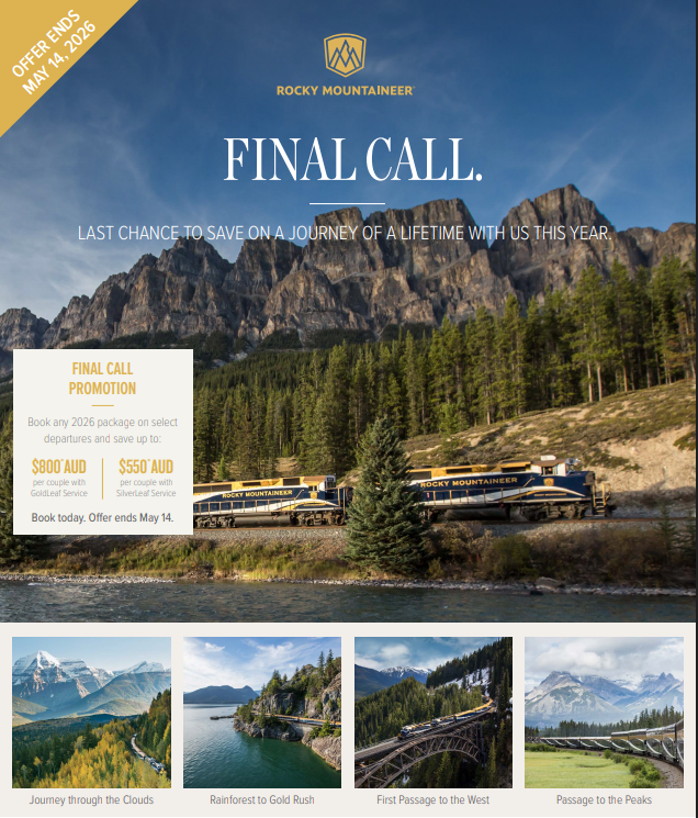 Rocky Mountaineer Final Call Sale 2026