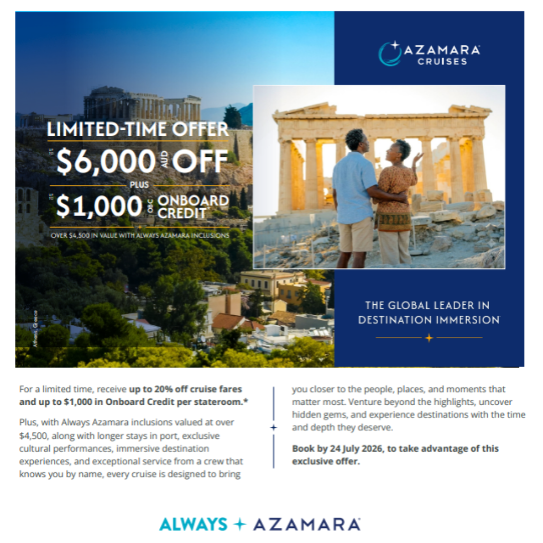 Save Up to $6,000 on Selected Azamara Cruises