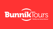 Bunnik Tours logo on a red background