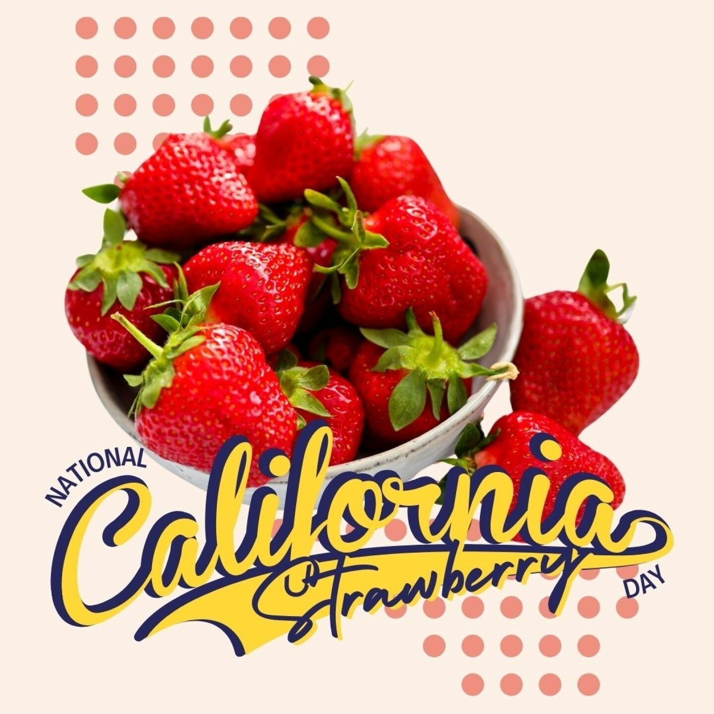 🍓Happy National California Strawberry Day! 

🍓Let's celebrate the vibrant red goodness of strawberries and their incredible health benefits! 

🍓Did you know strawberries are a powerhouse of nutrients, including vitamin C, folate, potassium, fiber,