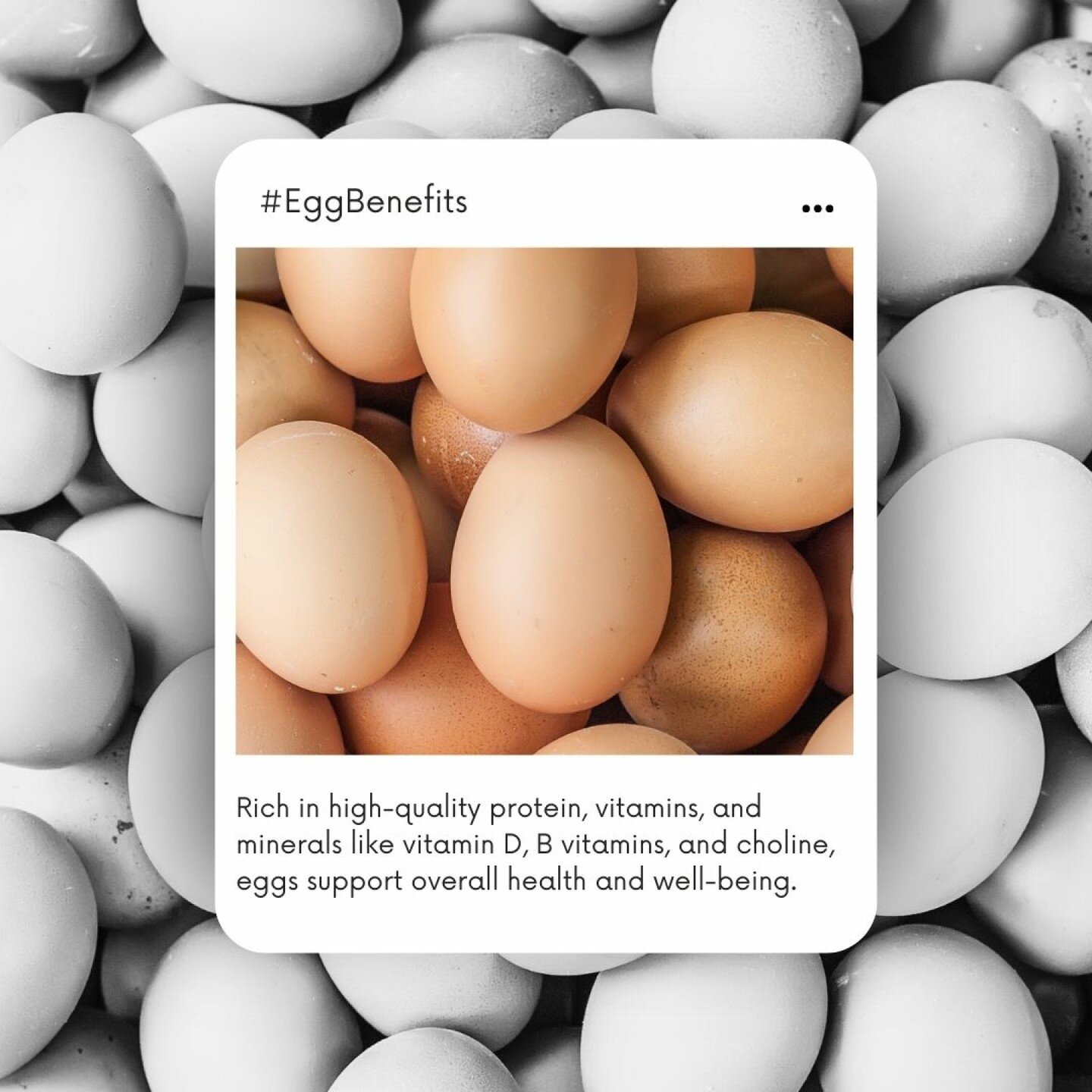 🥚Egg-cellent News! 

🥚This Easter, let's crack the misconception about eggs!

🥚Despite their bad rap for cholesterol, eggs are a nutrient powerhouse that deserves a spot on your plate.

🥚Rich in high-quality protein, vitamins, and minerals like v