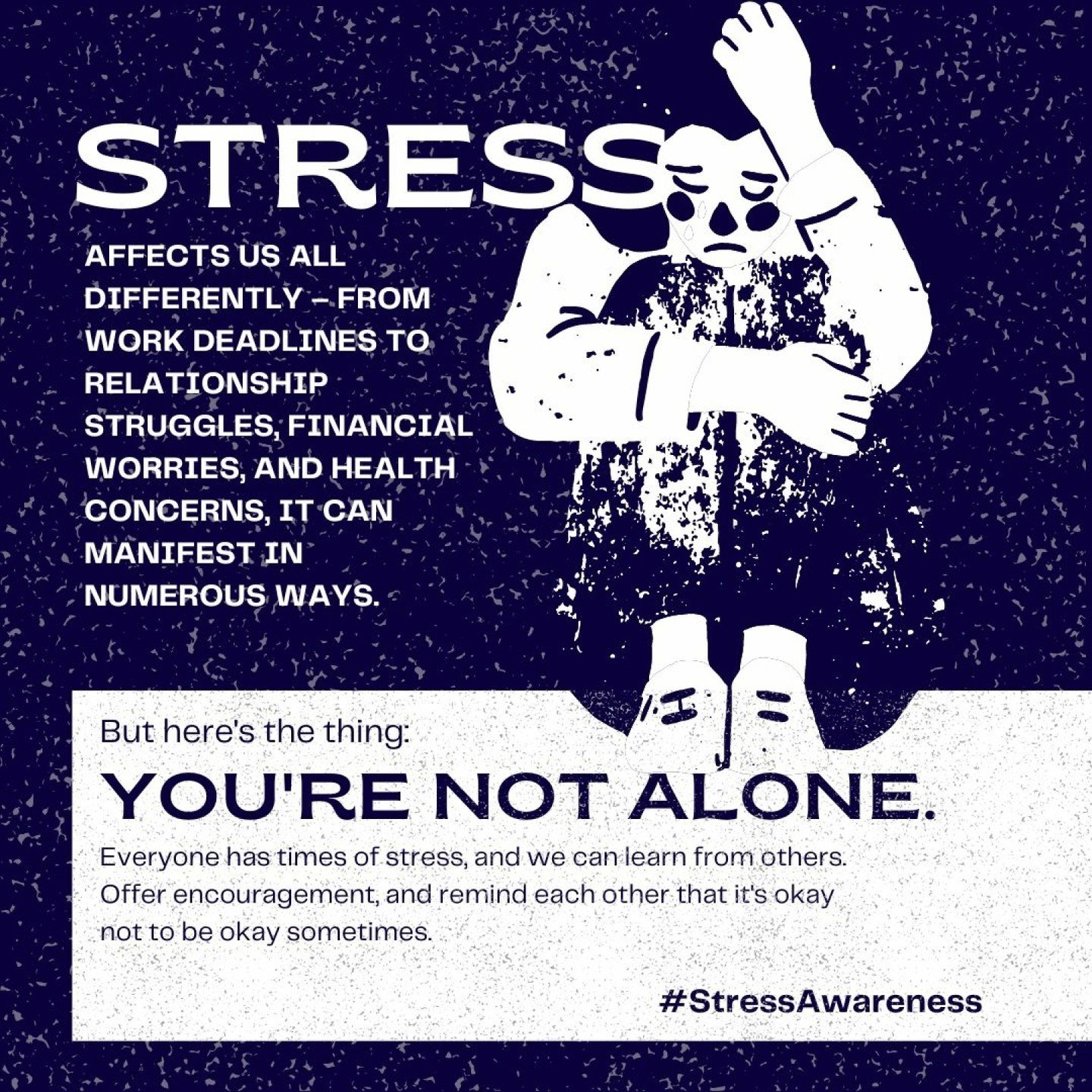 Let's talk stress! 🥺

🥺April is #StressAwareness Month, and stressors can impact our health and how we cope. 

🥺Stress affects us all differently &ndash; from work deadlines to relationship struggles, financial worries, and health concerns, it can