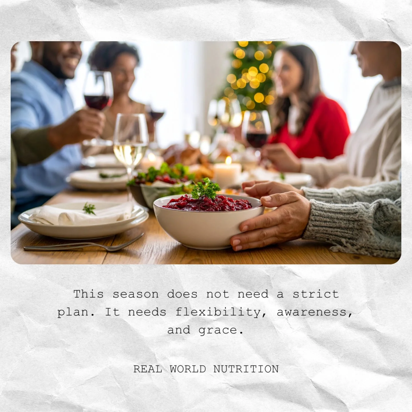 A lot of people feel pressure right now to hold it all together perfectly. Perfect meals. Perfect habits. Perfect balance. That pressure usually backfires. What actually helps during a full season is compassion and realism.
Eating well does not mean 