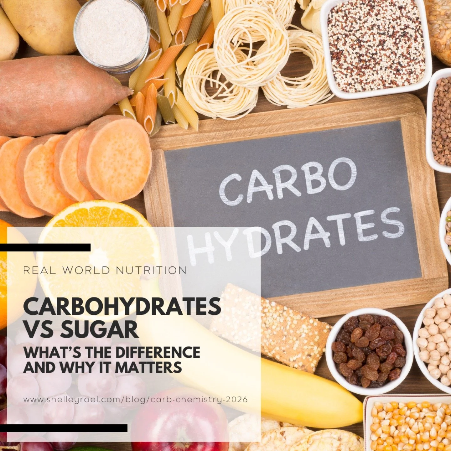 Carbohydrates and sugar are often talked about as if they are the same thing. That single misunderstanding creates a lot of stress around food.
Carbohydrates are a nutrient your body needs. Sugar is one type of carbohydrate. Fiber and starch are othe