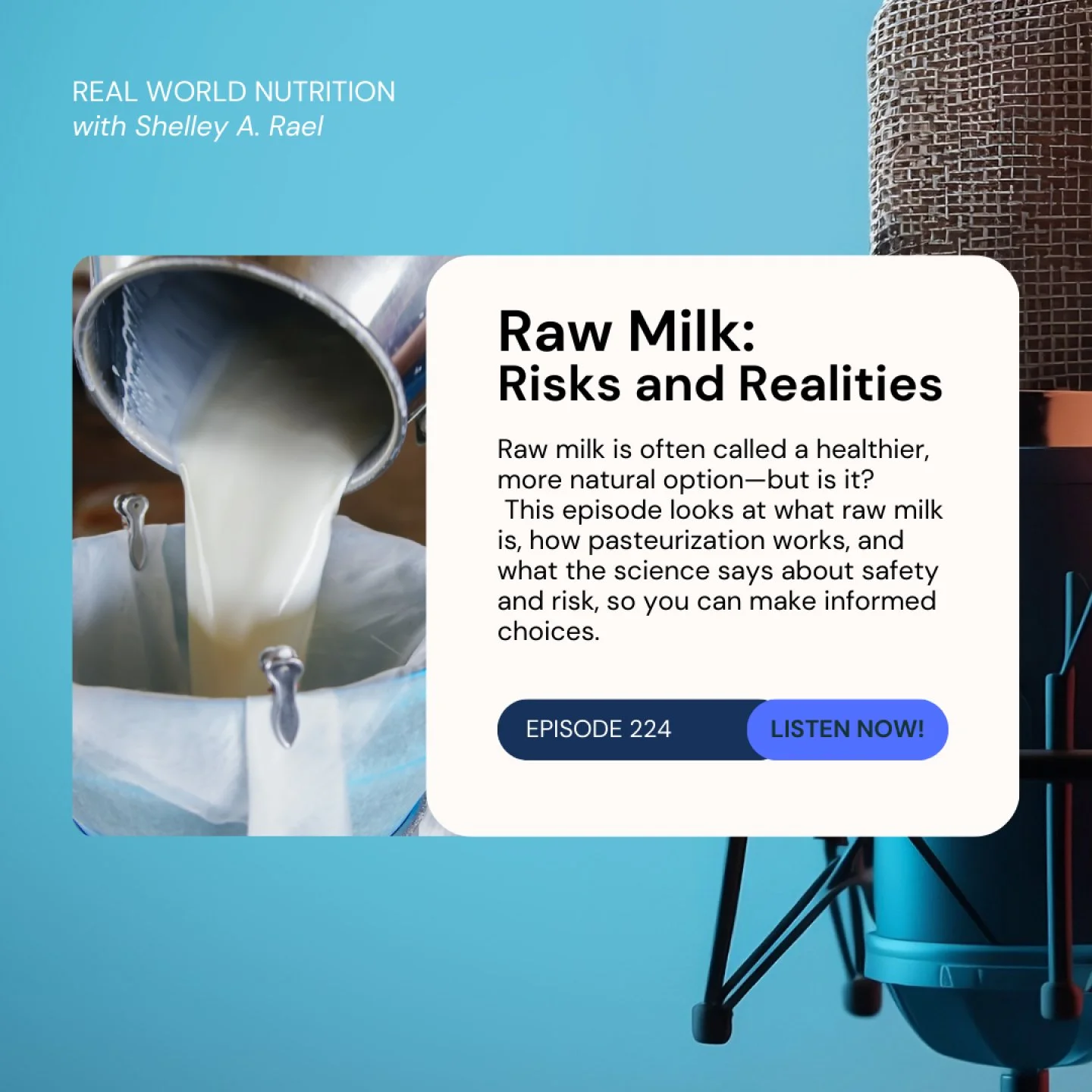 Raw milk has become a popular topic in wellness spaces, often promoted as more natural or better for digestion, immunity, or overall health. Episode 224 of the Real World Nutrition podcast takes a step back from marketing language to examine what raw