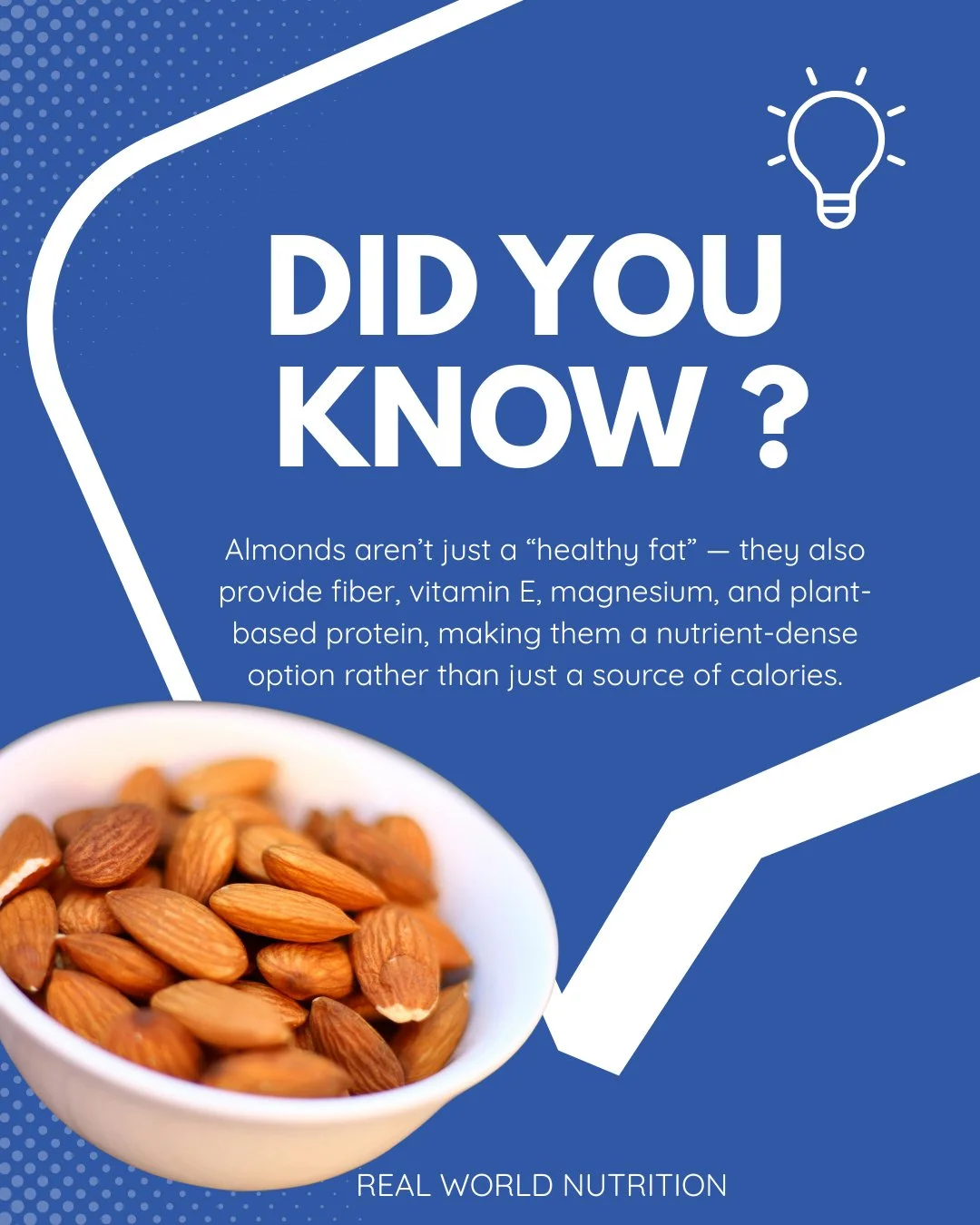 Almonds are often grouped into the broad category of &ldquo;healthy fats,&rdquo; but that label doesn't tell us much.
Most of the fat in almonds is unsaturated, which is associated with improved cardiovascular markers when it replaces higher levels o