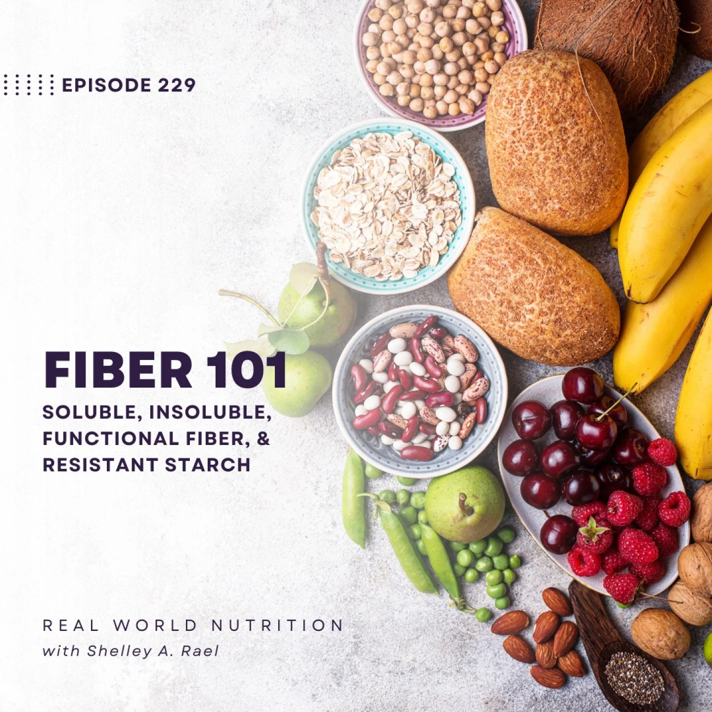 Fiber tends to be oversimplified.
Most people think of it only in terms of digestion. That is only one piece of the story.
In Episode 229 of the Real World Nutrition podcast, I break down the different types of fiber. Soluble fiber. Insoluble fiber. 