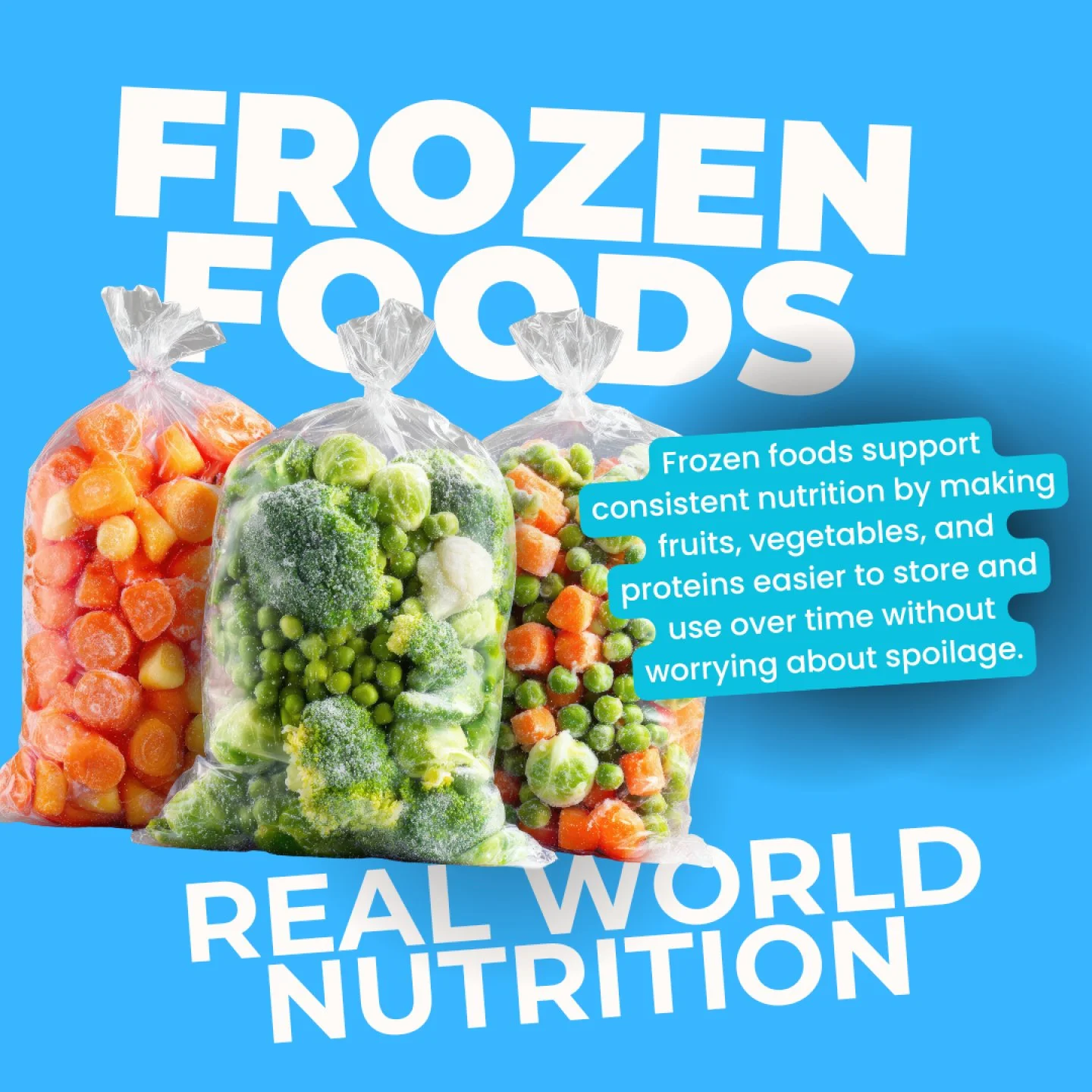 Frozen foods are often underestimated in nutrition conversations. In reality, they can play an important role in access, affordability, and consistency.
Many fruits and vegetables are harvested and frozen at peak ripeness. The freezing process helps 