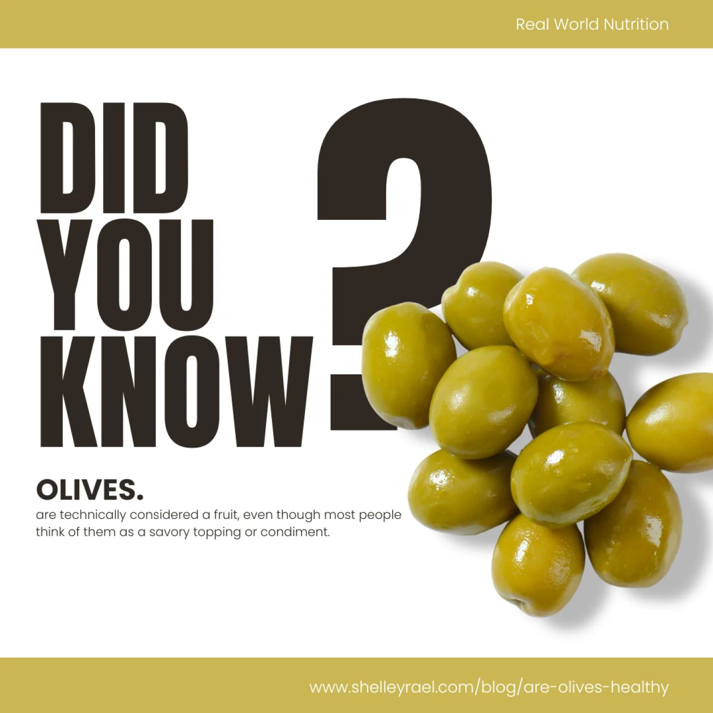 Olive oil is often considered one of the healthier fats.
But what about olives themselves?
They don&rsquo;t get nearly the same attention, and when they do, it&rsquo;s usually in small amounts on a salad, pizza, or snack board.
Olives are actually a 