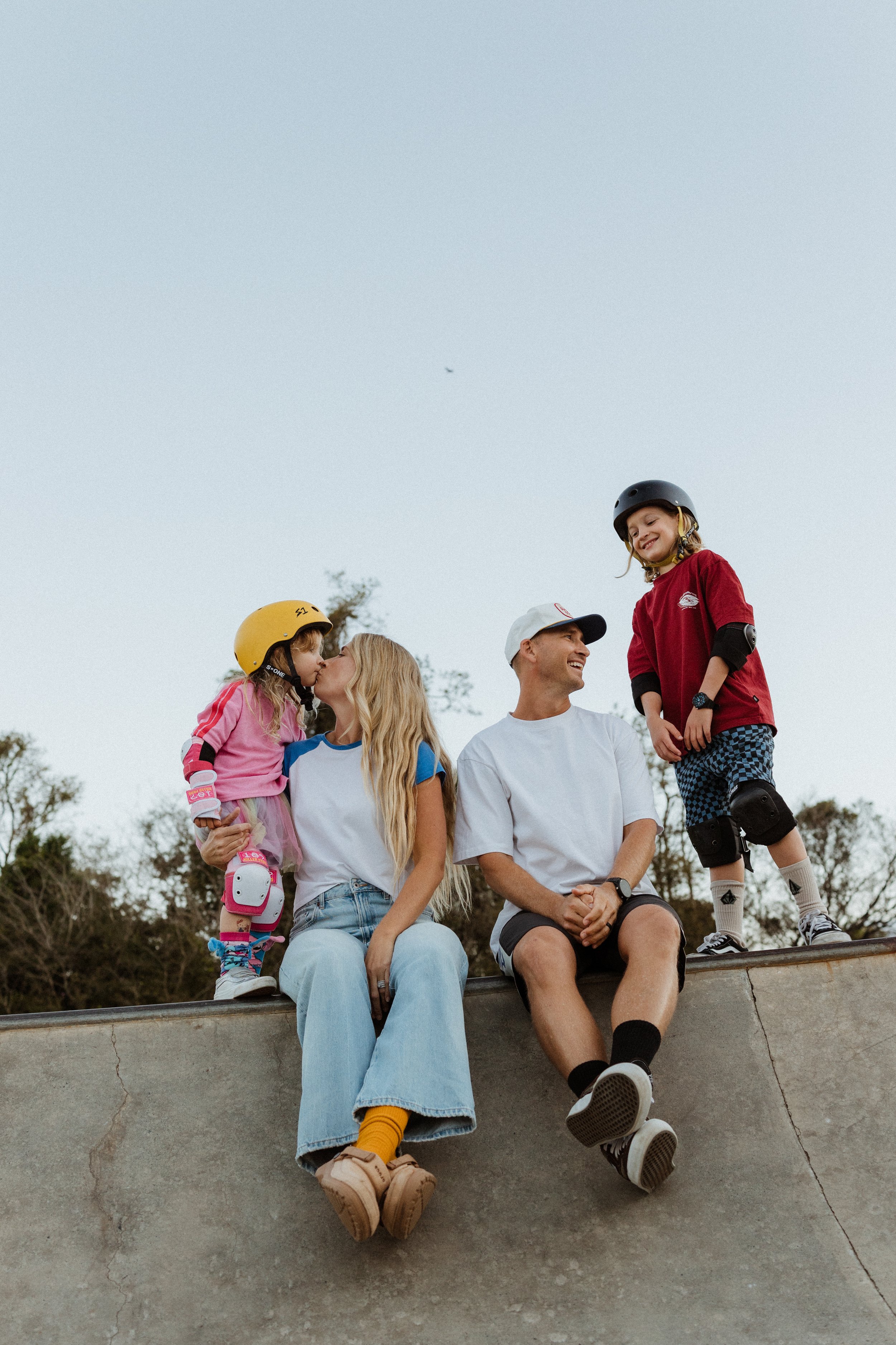 family skate park photoshoot
