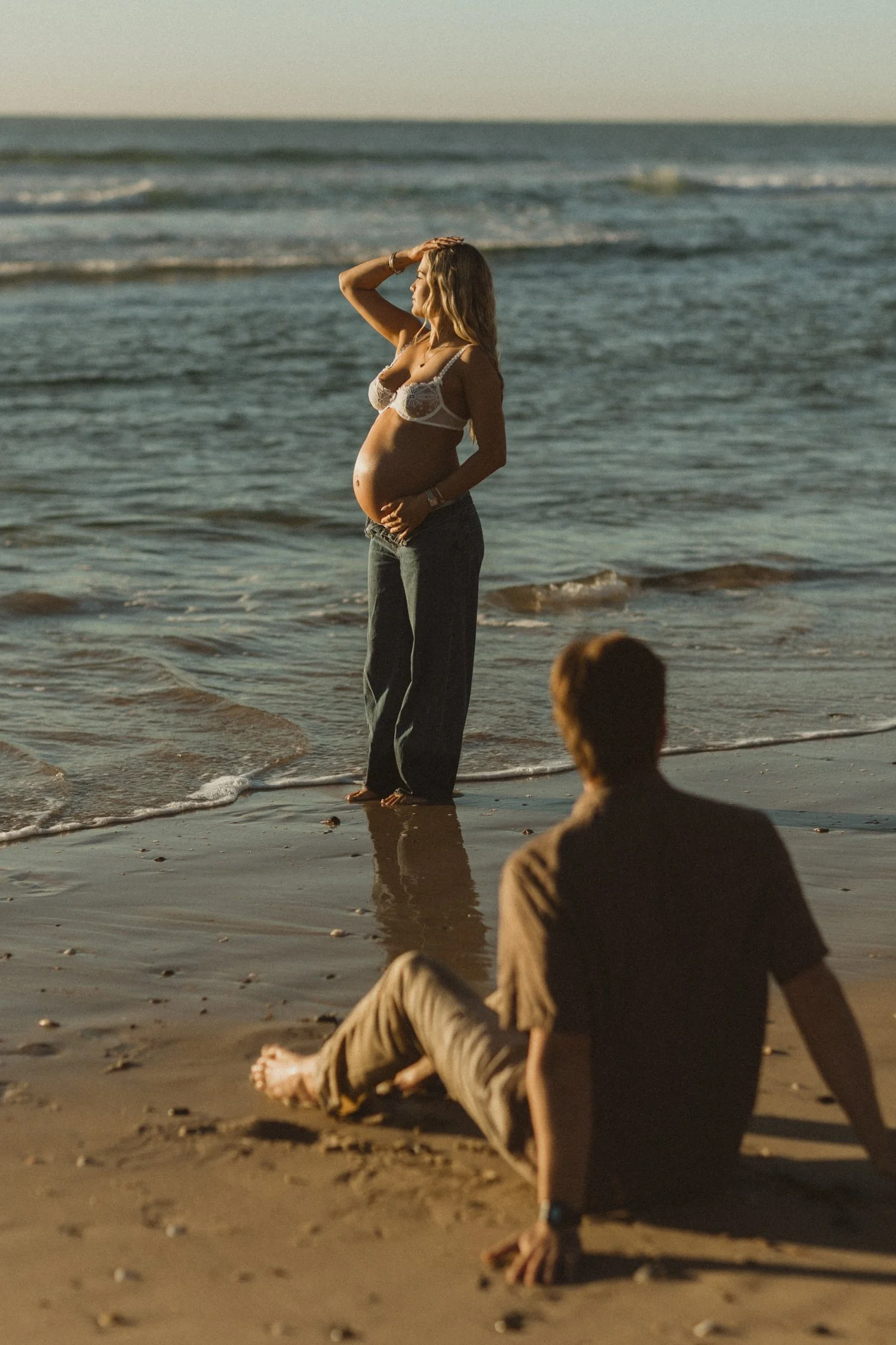 young couple in love pregnancy photoshoot gold coast