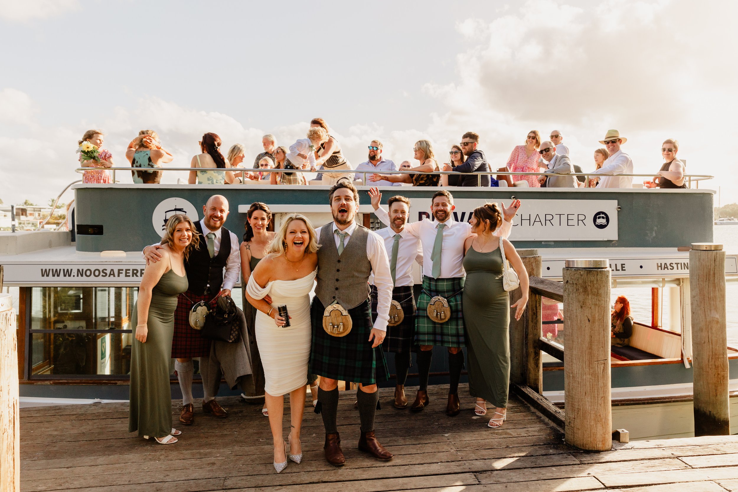 wedding photos on boat