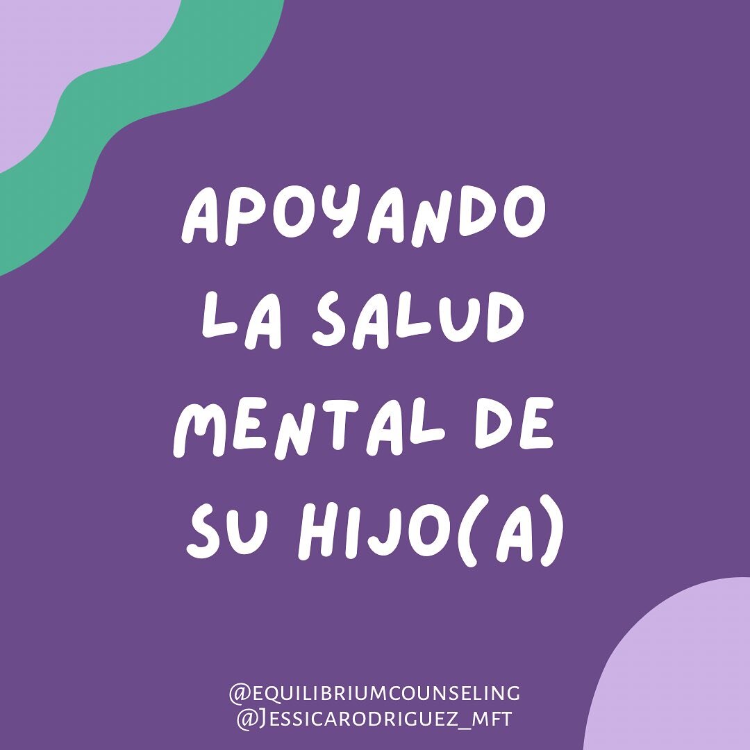Apoyando la salud mental de su hijo

As a reminder, Jessica is accepting new clients and sees clients in both Spanish and English! 

#saludmental #saludmentalyemocional #latinxmentalhealth #latinxmentalhealthmatters #therapyinspanish #hispanicmentalh