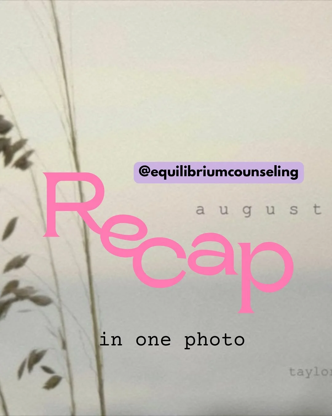 And just like that August comes to a close. Here&rsquo;s what the month looked like for the Equilibrium team. 😎☀️

#neurodivergenttherapist #ndaffirming #californiatherapist