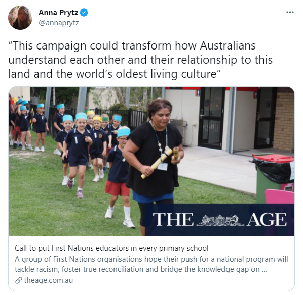 The Age - 12 July 2021: Call to put First Nations educators in every primary school