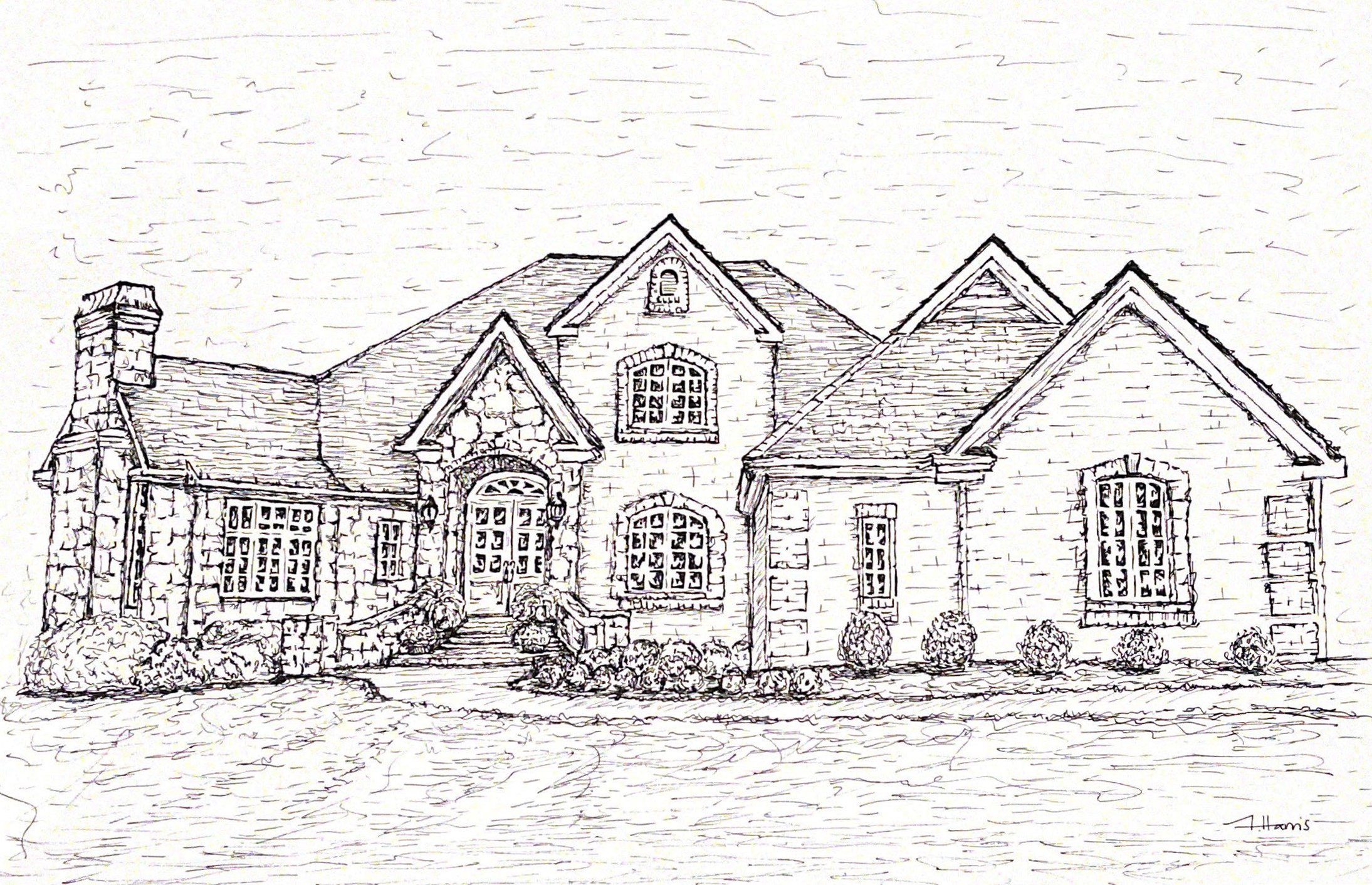 Tooles Bend - Ink on Paper for the 2021 KMA Holiday Home Tour