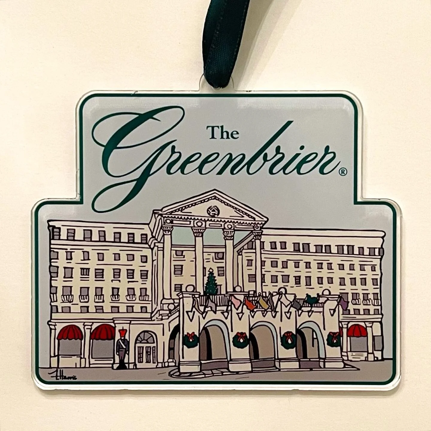 The Greenbrier Exterior Acrylic Die-Cut Ornament exclusively available at The Greenbrier Gift Shoppe.