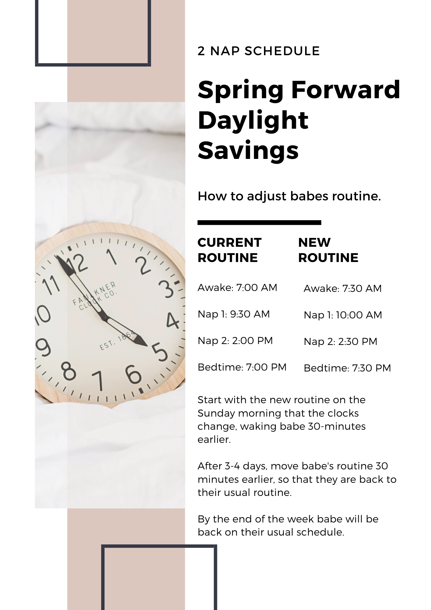 Time to spring forward! How to adjust babe’s routine. — Sleepy Babe Society