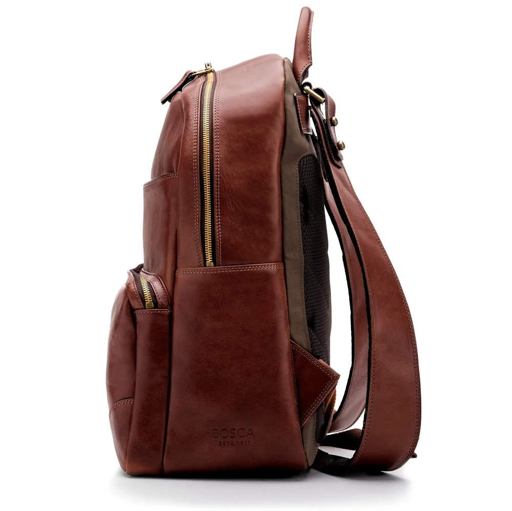 Bosca Dolce 6002 Leather Backpack - Dark Brown Bag and Baggage Bosca Dolce 6002 Leather Backpack - Dark Brown Bag and Baggage