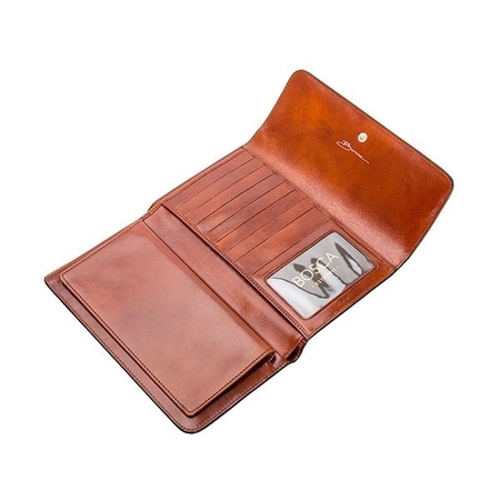 Bosca Vintage BOSCA Brown Leather Checkbook Wallet Clutch 