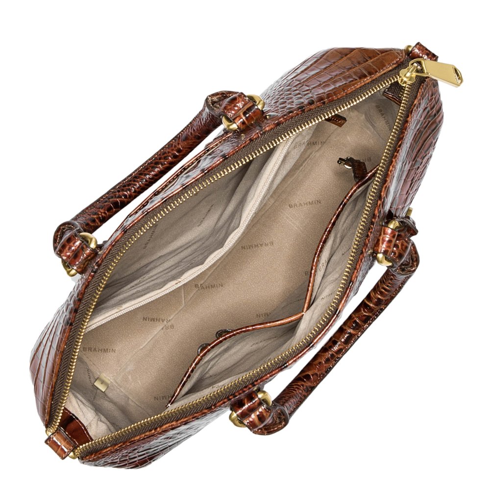 Brahmin K49151 Large Duxbury Satchel - Pecan Melbourne — Bag and Baggage