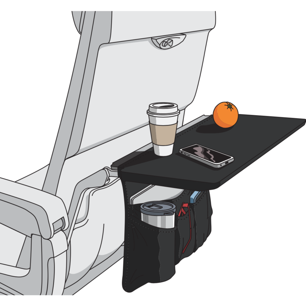 Bright Ideas: Airplane Pocket - Stretch Fabric Cover With Pockets For  Airplane Tray Tables