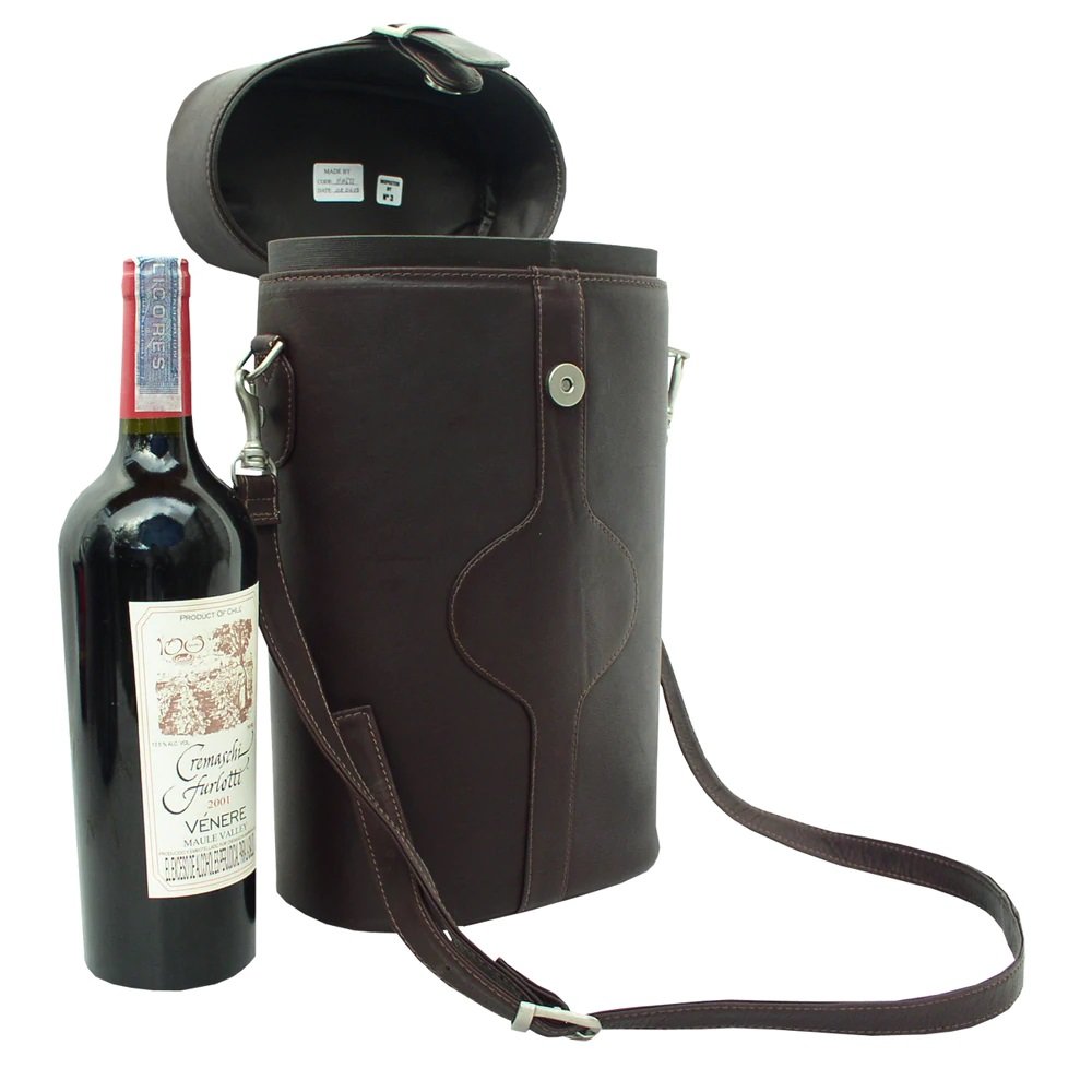 Leather Wine Bottle Carriers & Wine Tote Bags - Custom wine totes