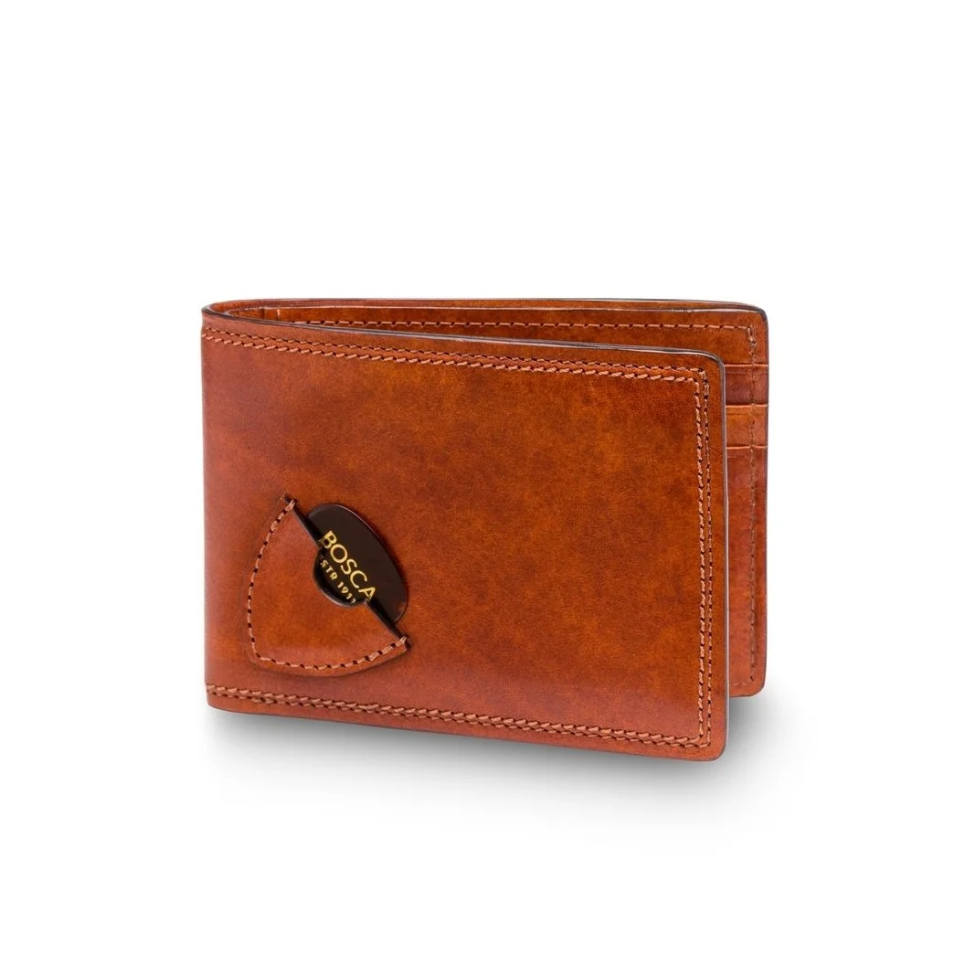 Bosca Dolce 82-217 Small Bifold Wallet w/ Guitar Pick Pocket - Amber