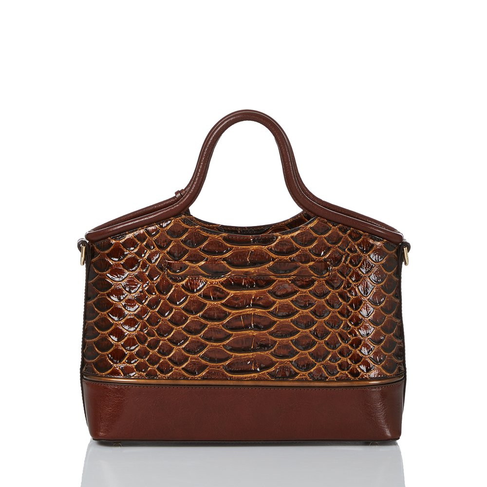 Brahmin, Bags, Brown Brahmin Leather Crocodile Handbag