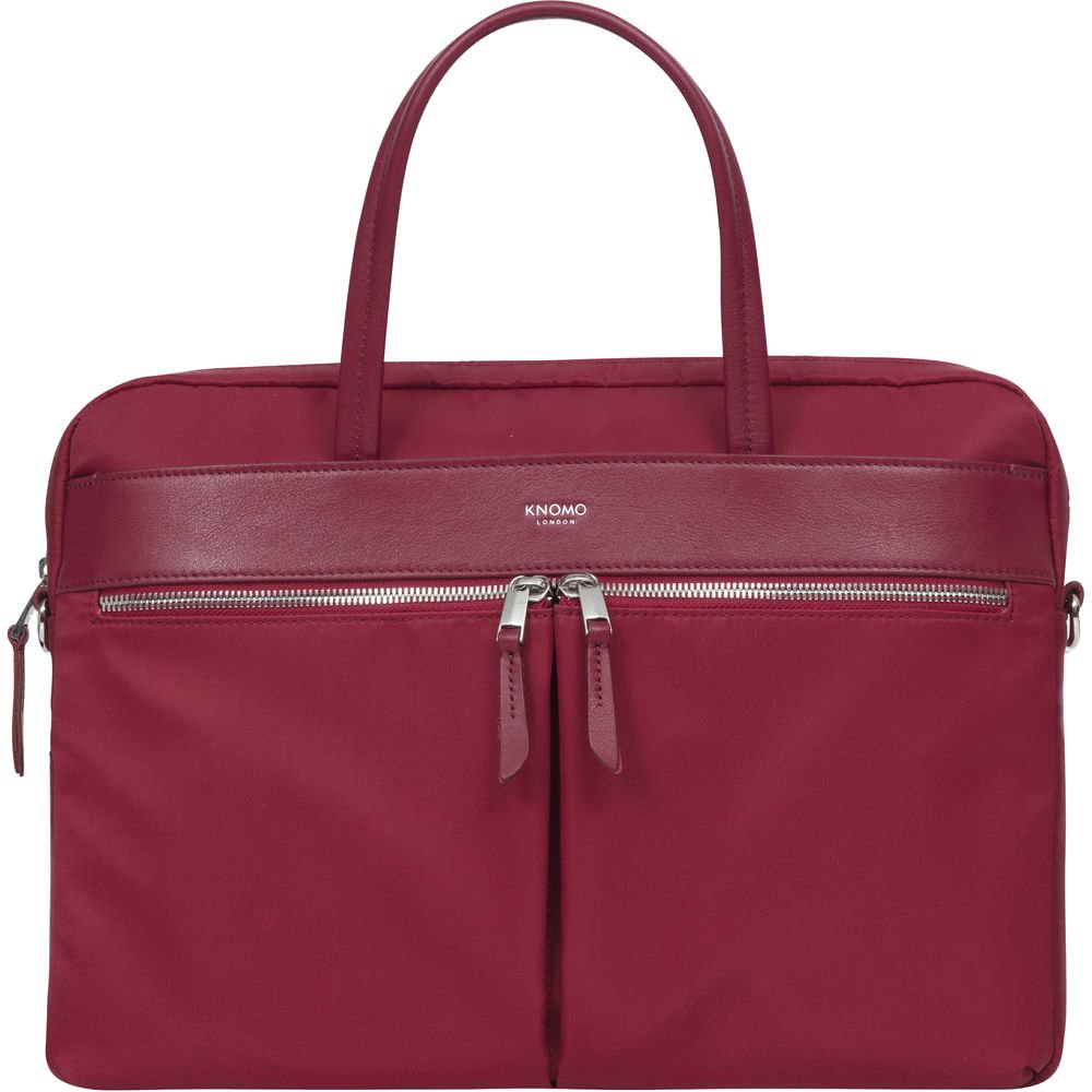 Knomo 119-101 Hanover 14" Laptop Briefcase - Cherry w/ Silver Hardware — Bag  and Baggage