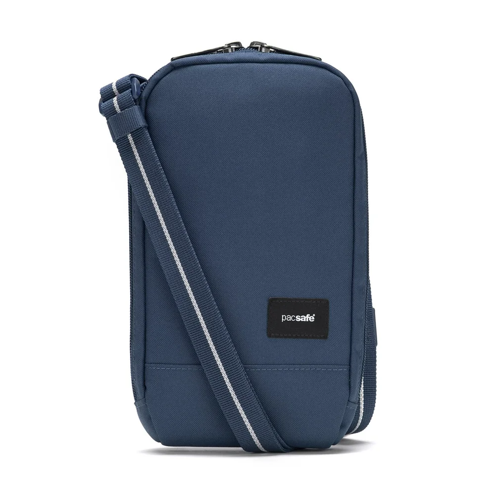 Water-Repellent Travel Crossbody Bag - Adjustable Strap, Fits Phone & Passport, White Opal