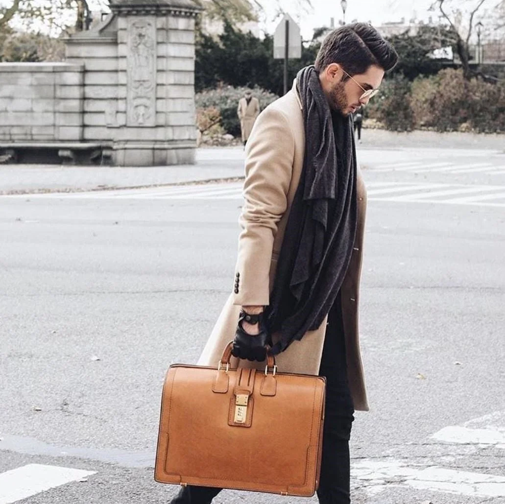 Korchmar Churchill B1140 Classic Leather Brief Bag - Tan