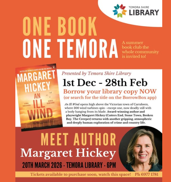 One Book, One Temora @ Temora Shire Library. SAVE THE DATE!
