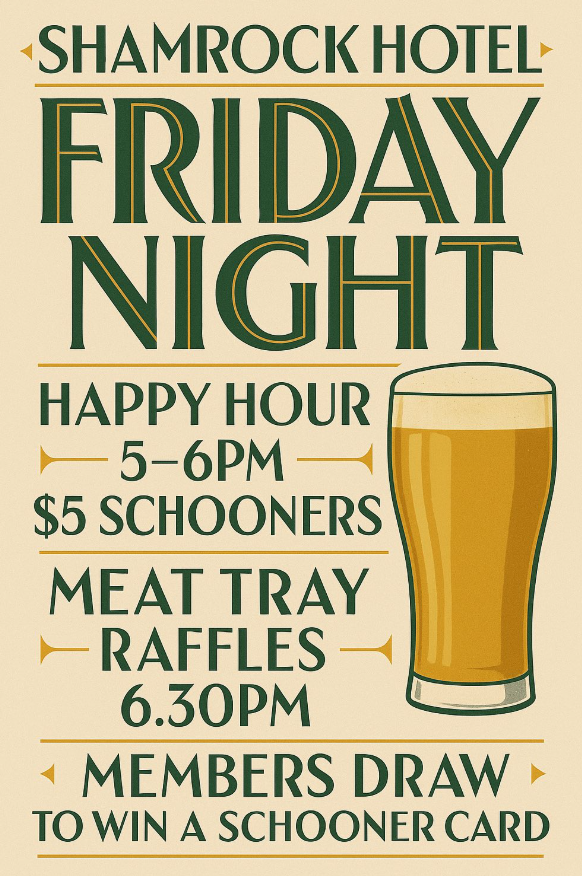 Every Friday at the Shamrock Hotel!