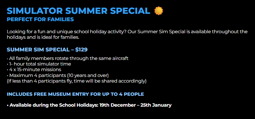 Simulator Summer Special - Perfect for Families!
