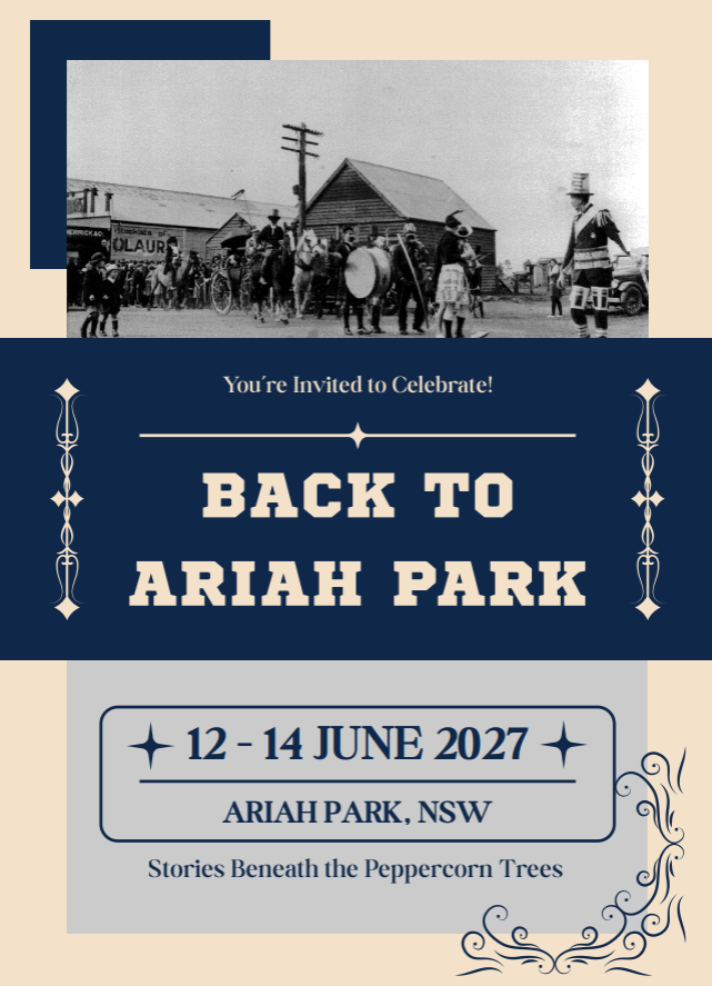Back to Ariah Park. SAVE THE DATE!