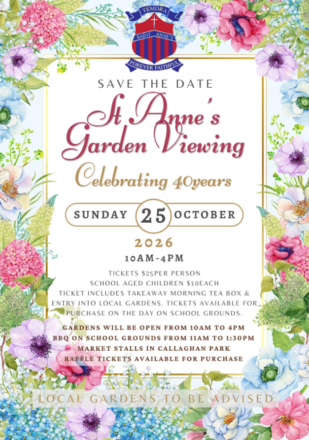 St Anne's Garden Viewing- Celebrating 40 Years.  SAVE THE DATE