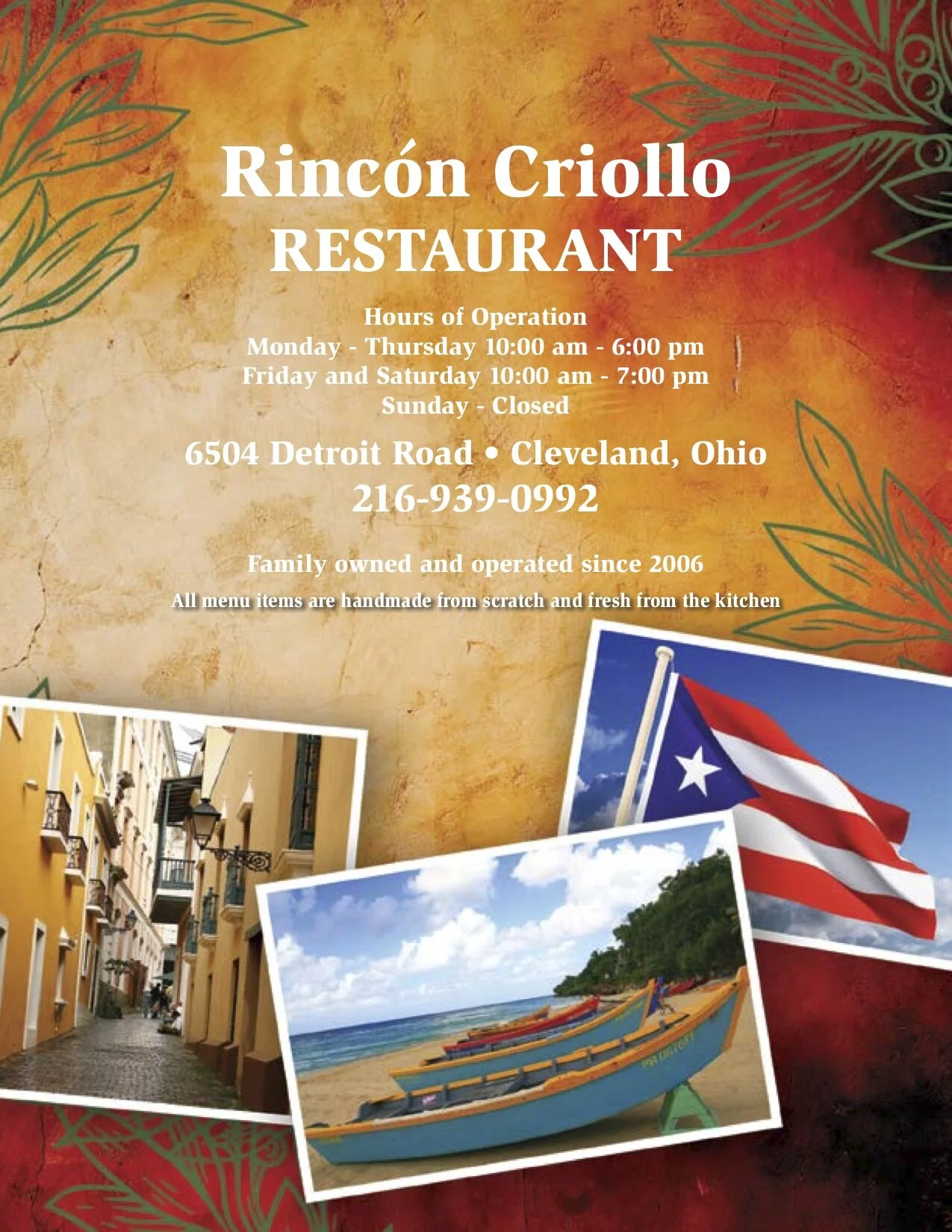 Menu — Rincon Criollo Cleveland
