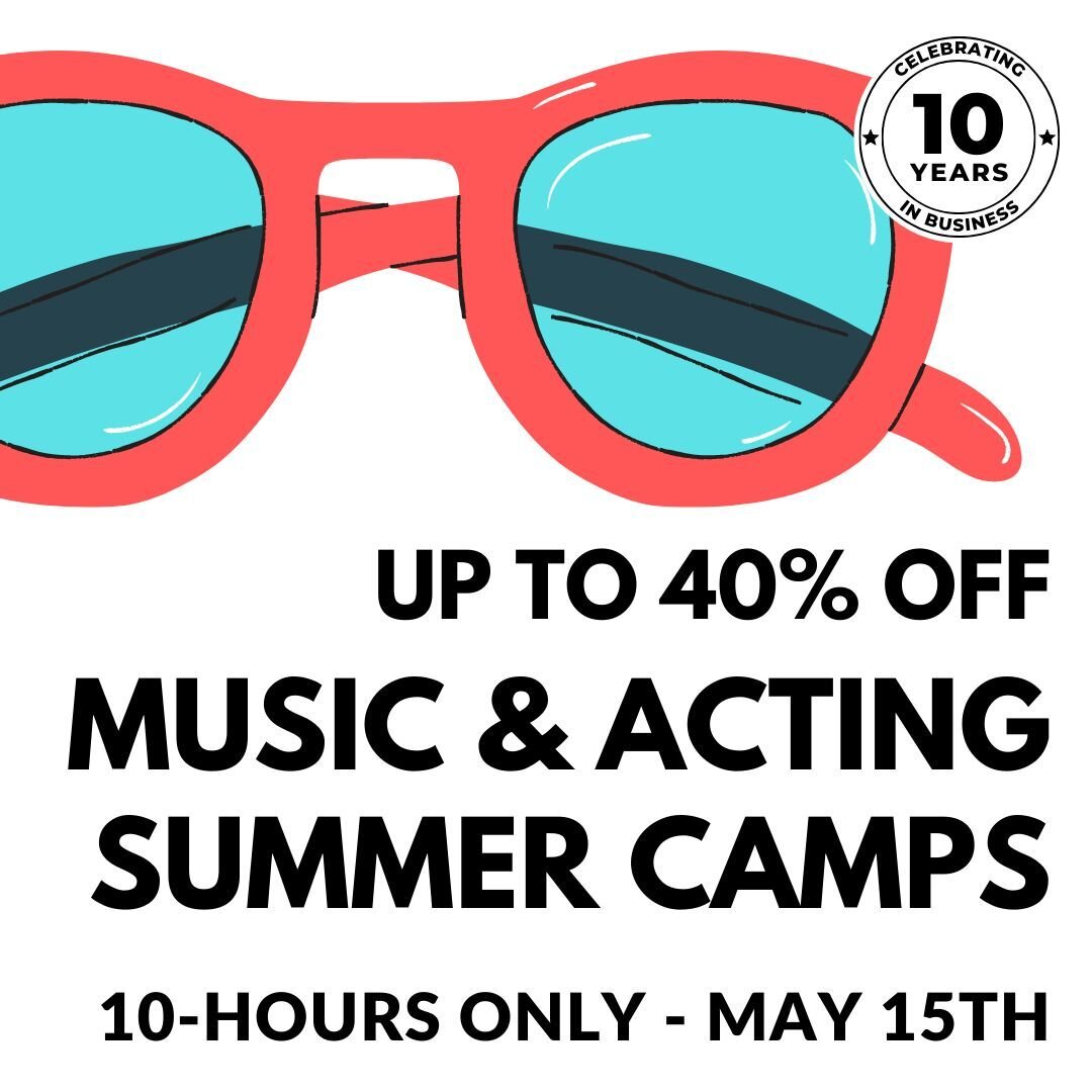 FLASH SALE TODAY ONLY!  Starts in one hour and runs 12pm-10pm!

Get our BEST price on summer camps for 10 hours today only! Up to 40% every camp we offer in celebration of our 10 year anniversary this year!

Don't miss your chance, you won't see savi