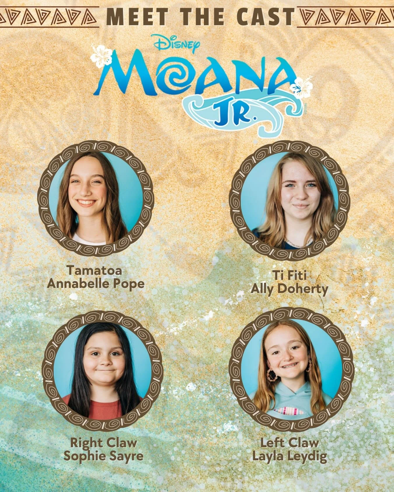 Meet the Cast of Moana Jr.! 

Annabelle is a Marvin Ridge 7th grader performing in her 8th Lanti show! Previous favorite roles include Deb in Elf Jr. and Mrs. Beauregarde in Willy Wonka Jr. In her free time you can find her reading, hanging with frie