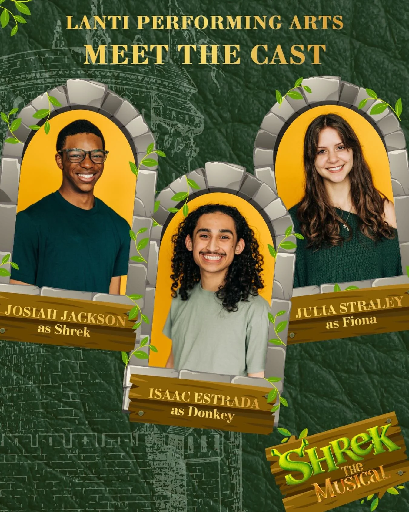 Meet the Cast of Shrek the Musical! 

Josiah, an NWSA junior, is making his Lanti debut! Previous musical credits include Catch Me if You Can (Frank Sr.), How To Succeed&hellip; (Mr. Bratt), Alice By Heart (Dr. Butridge/Jabberwock), and most recently