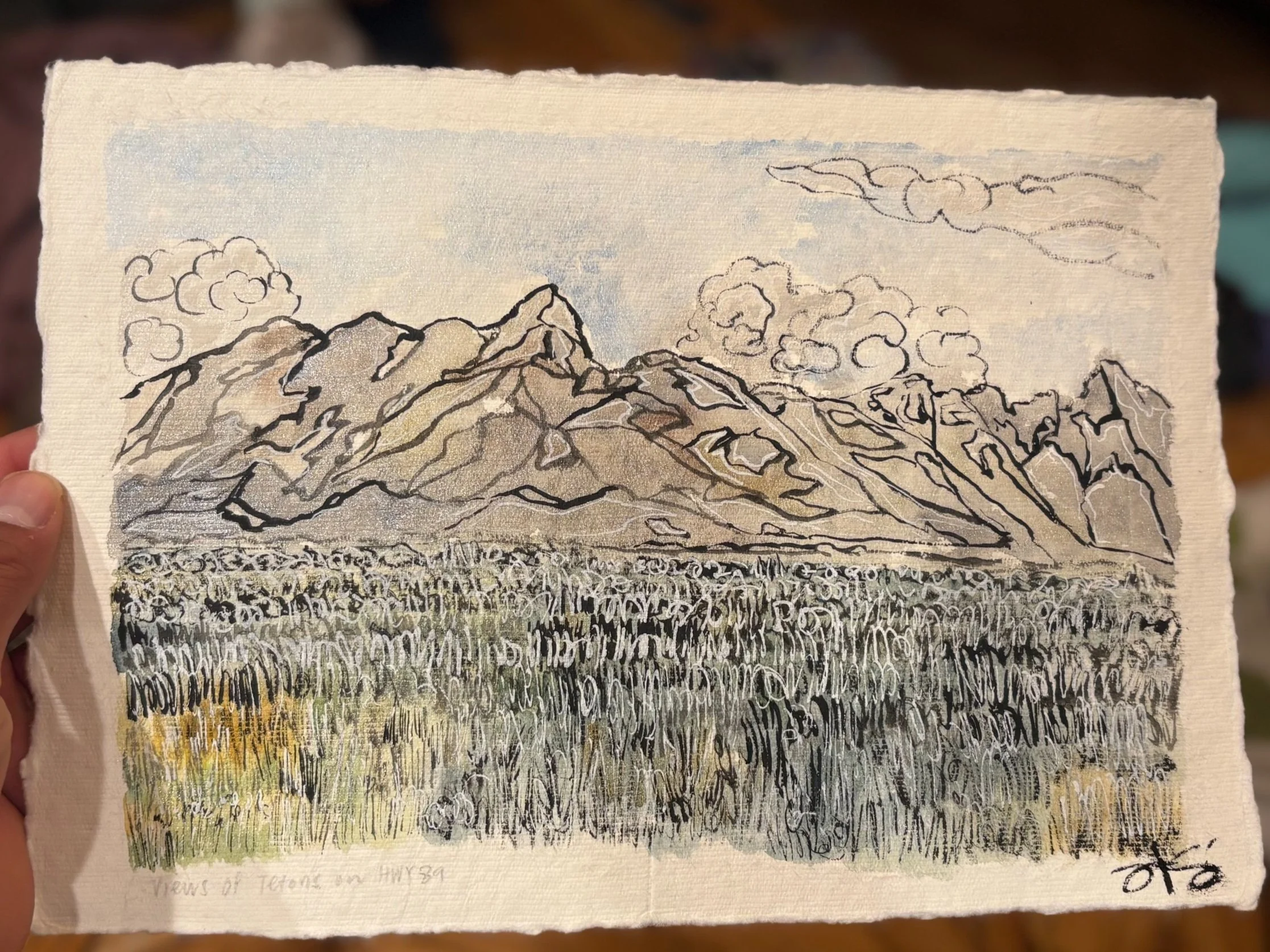 Views from 89, Jackson, Wyoming (9x12")