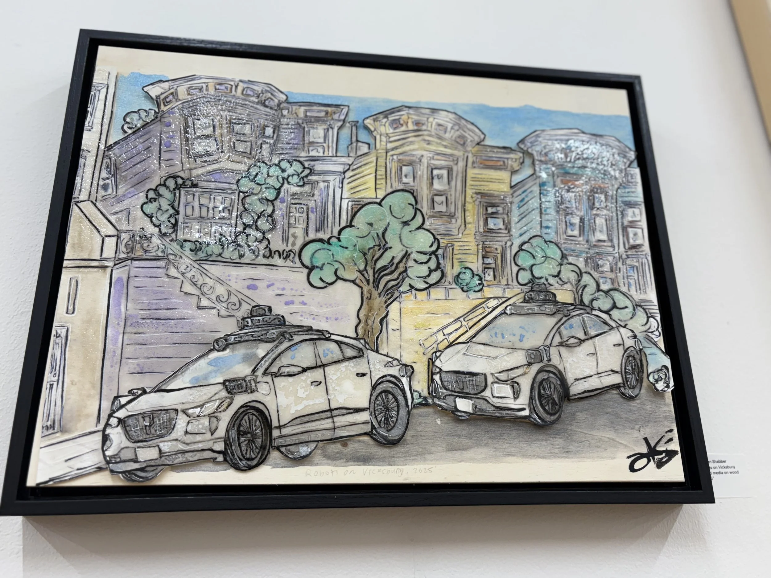 Robots on Vicksburg (Mixed Media, 12x16")