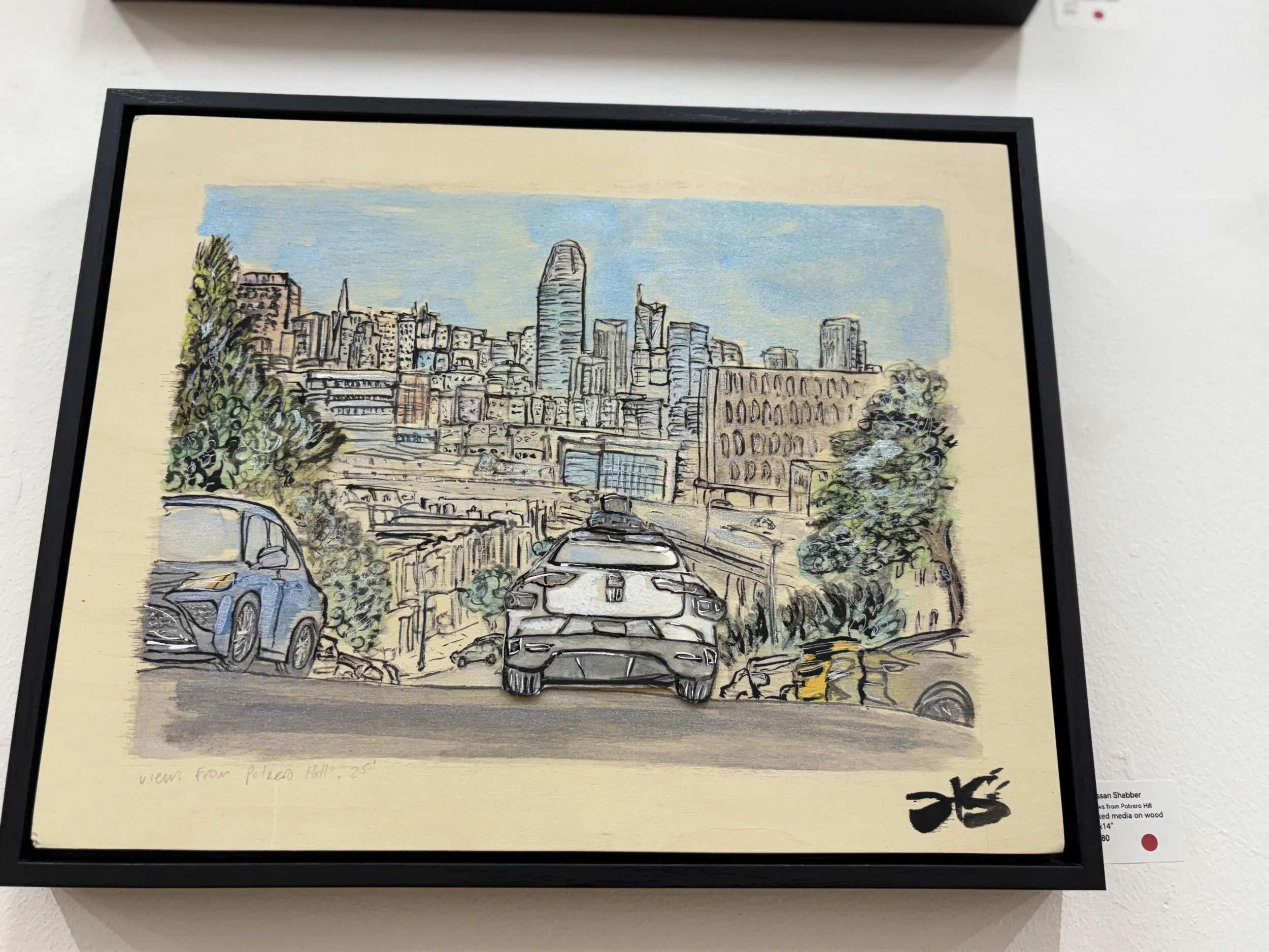 Views from Potrero Hill (Mixed media, 11x14")