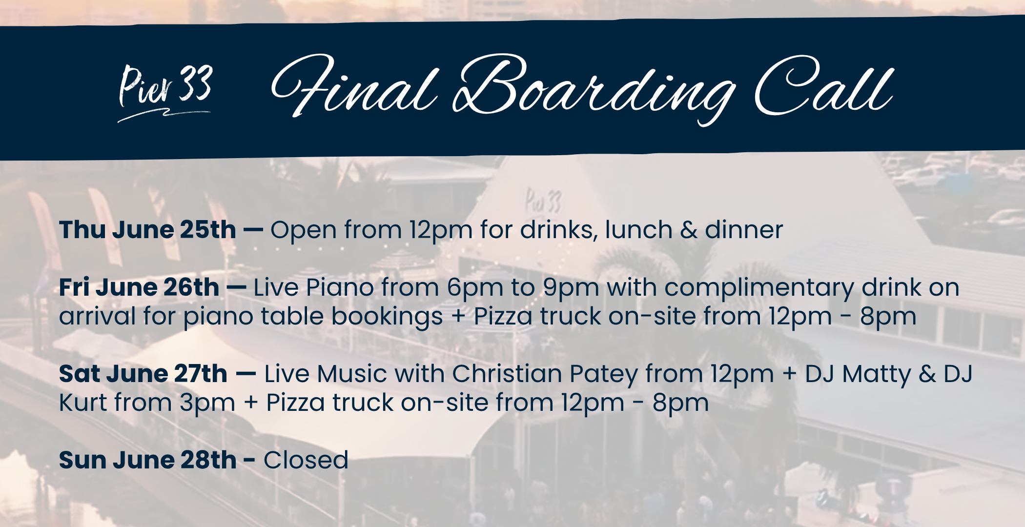 Upcoming Events in Mooloolaba | Pier 33 — Pier 33 Mooloolaba ...