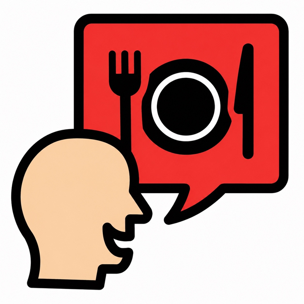 Eat What Ah app icon - Singapore food decision randomiser with   plate and utensils