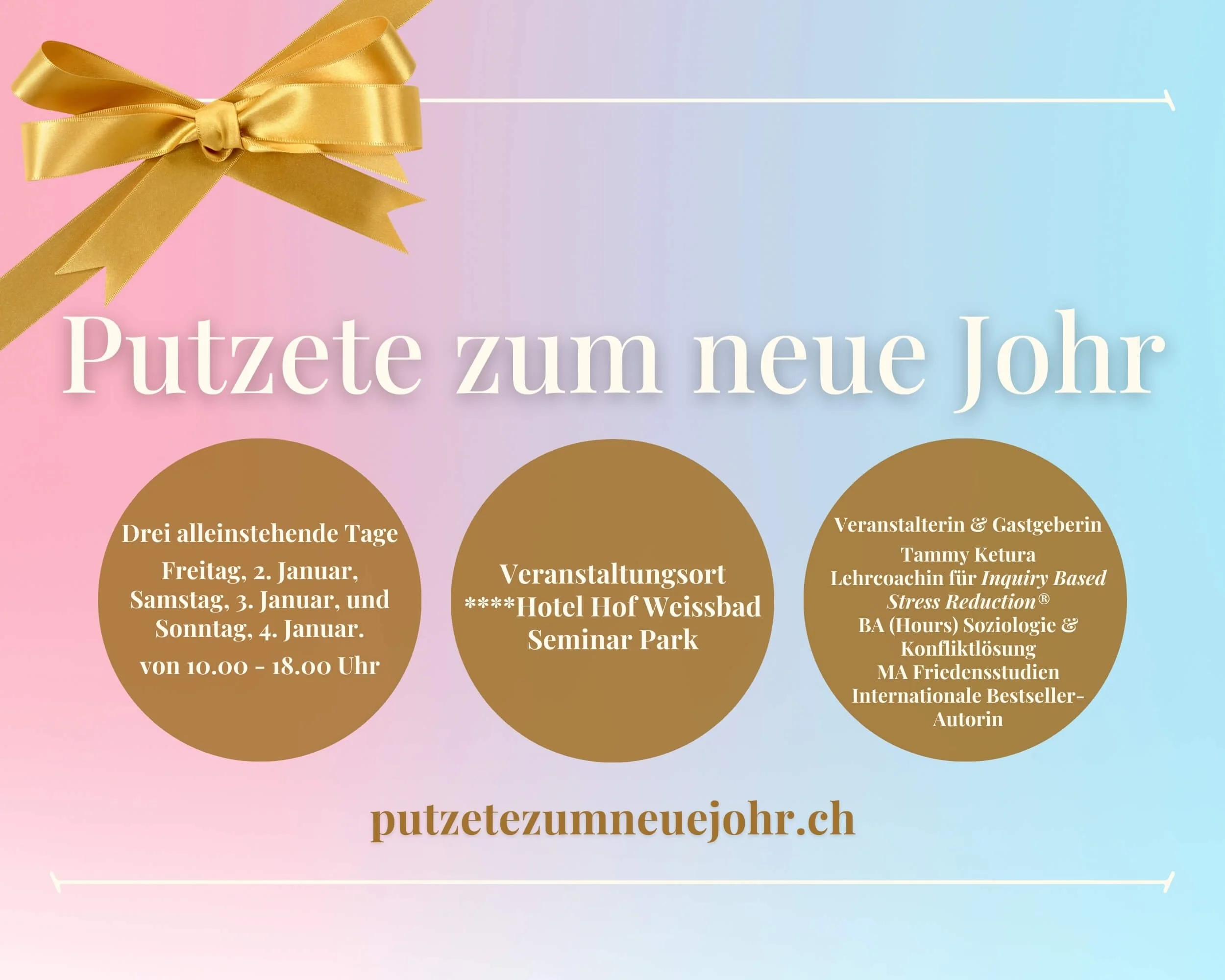 * Kurse für Eltern und Fachleute, die sich für Wohlbefinden und Erfahrungsneugier interessieren Putzete zum neue Johr Hotel Hof Weissbad