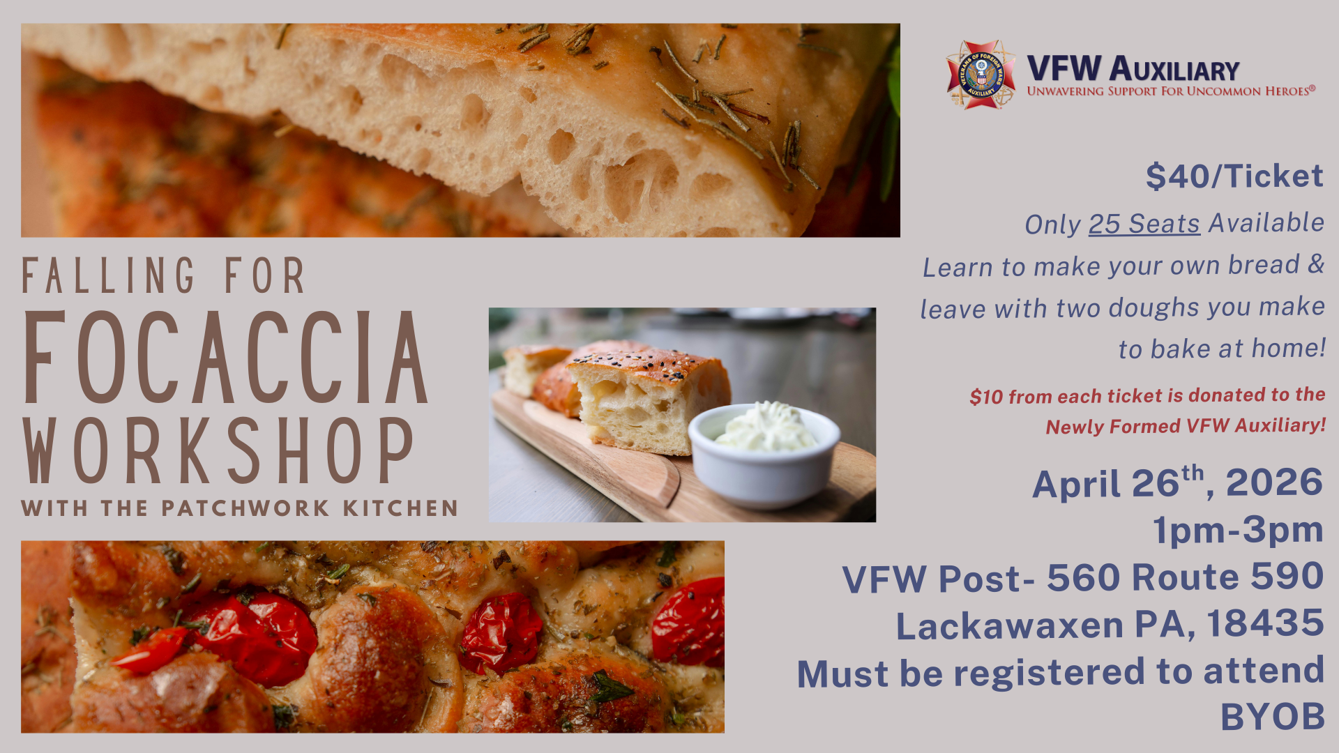 Focaccia Workshop at the VFW