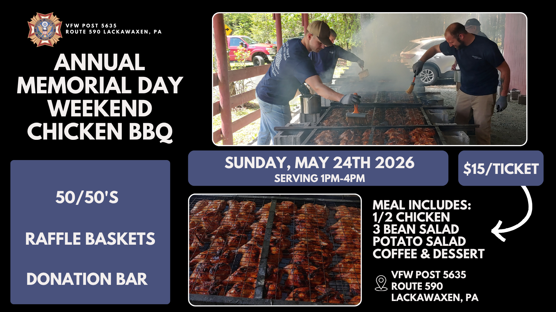VFW Annual Memorial Day Weekend Chicken BBQ