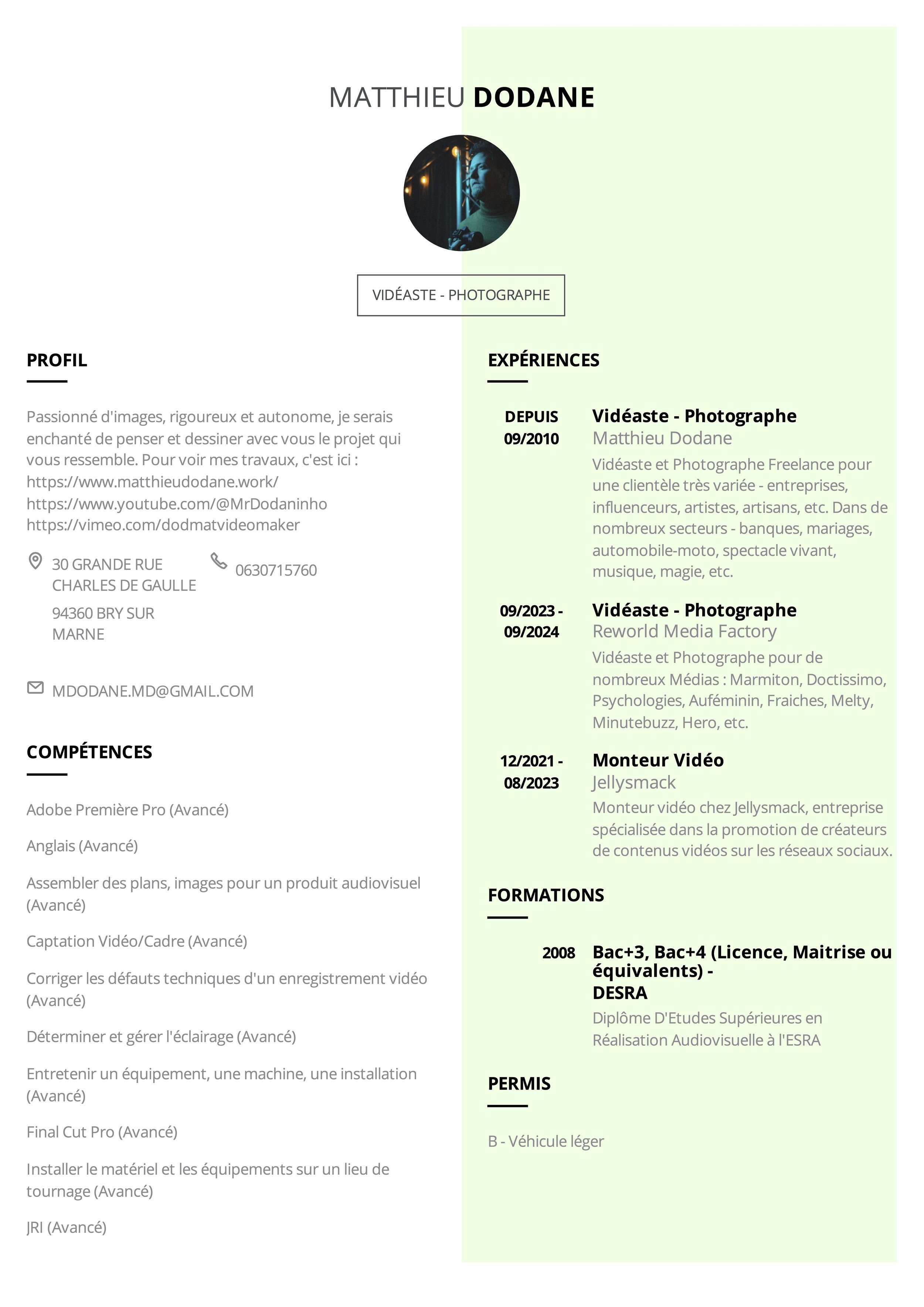 Curriculum Vitæ - Matthieu Dodane - Page 1.jpg